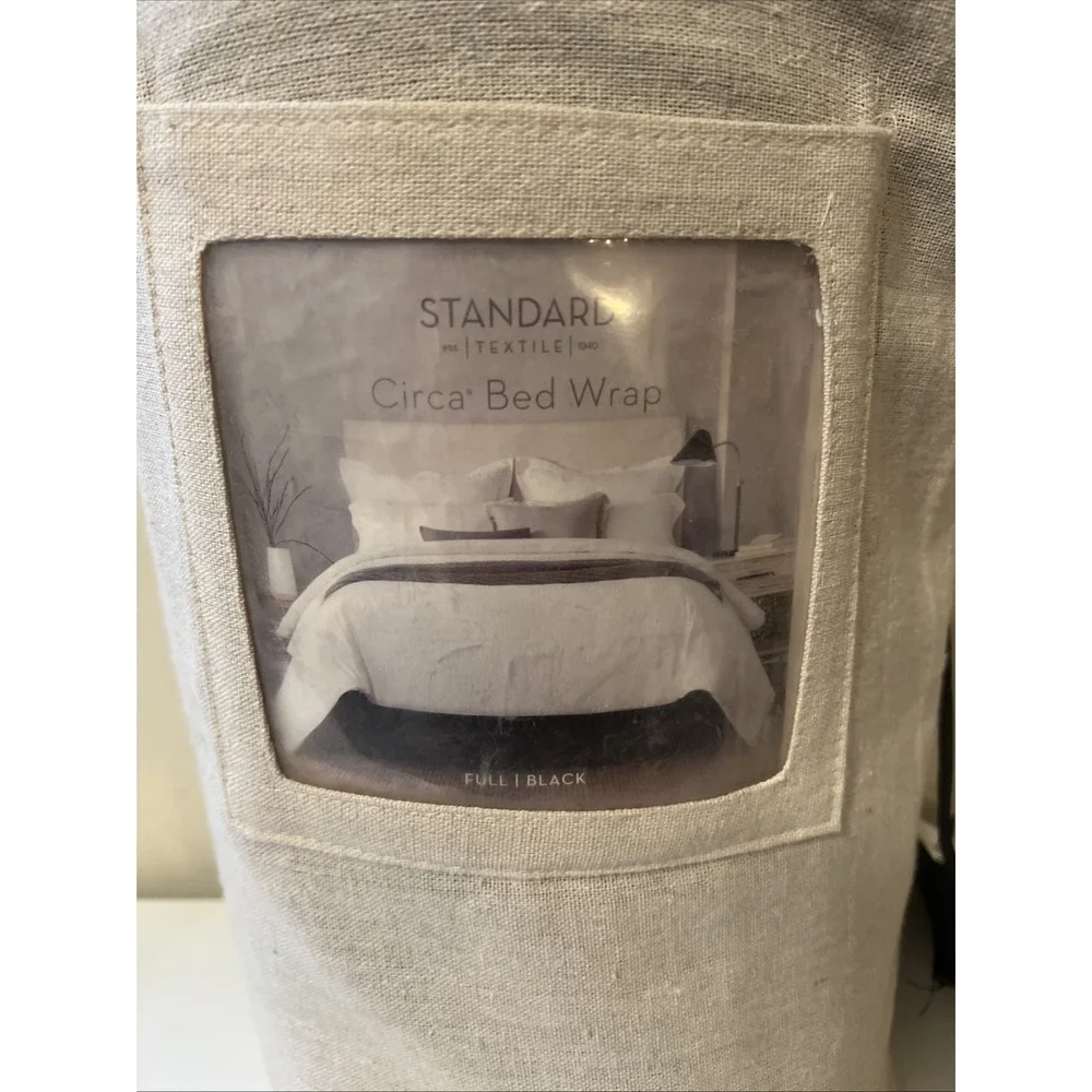 Standard Textile Circa Bed Wrap for Full Black, Bed Skirt Alternative